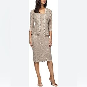 Alex Evenings Lace Cocktail Dress with Jacket